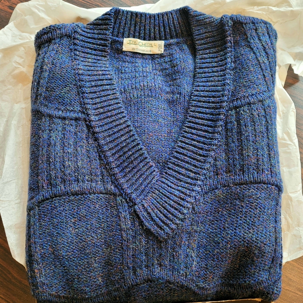 Italian Wool V-Neck Sweater Never Worn